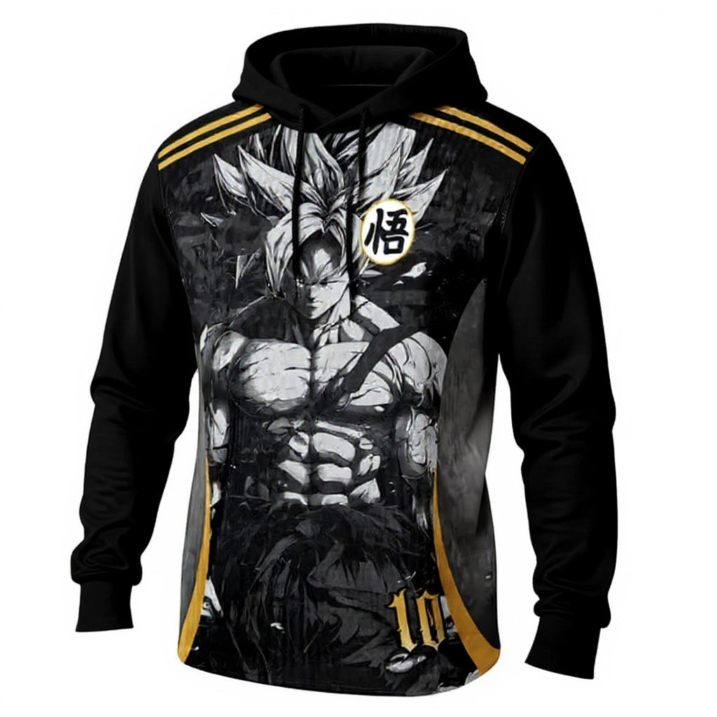 2025 Dragon Ball Vegeta Cosplay Hoodie and Pants – Black & Gold Saiyan Edition